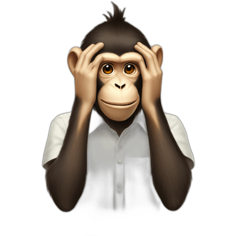 Kevin li Ying monkey head grasp emoji