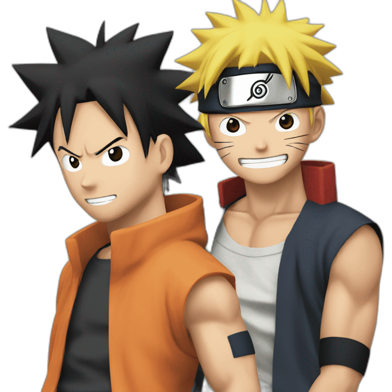 Naruto and Luffy  emoji