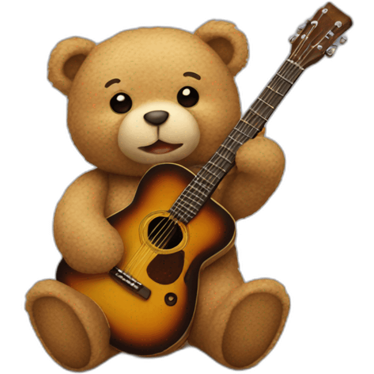 teddy bear with a guitar emoji