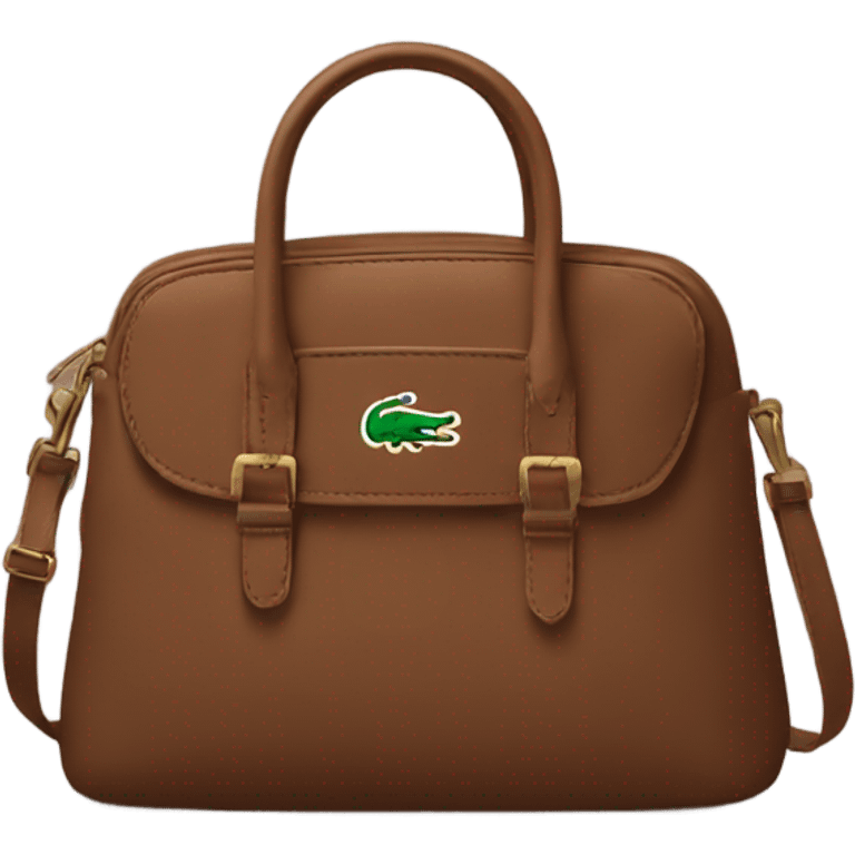 Lacoste brown handbag emoji