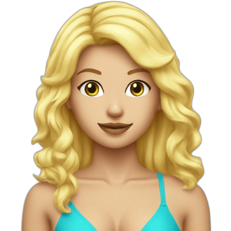 hot catgirl blonde swim suit emoji