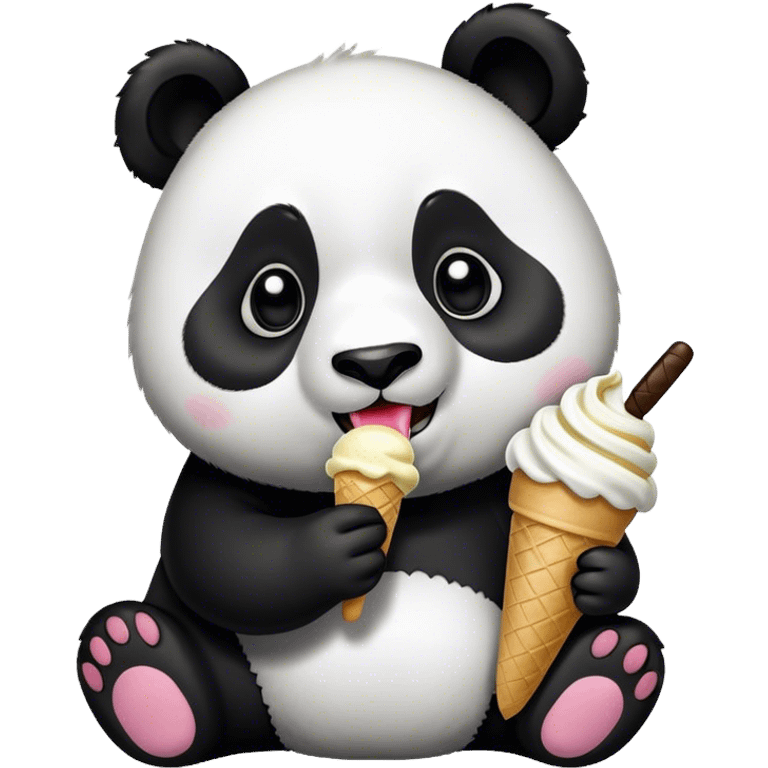 Panda eating ice cream emoji