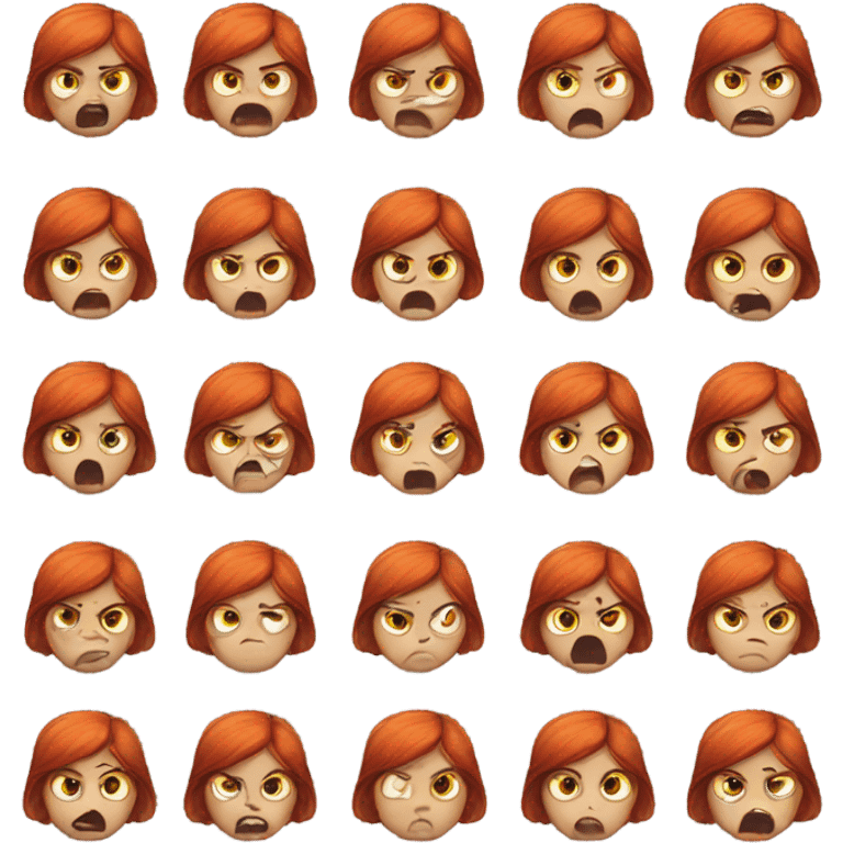 Red headed girl with anger issues emoji