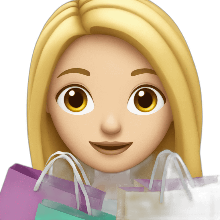 white Girl with shopping bag emoji