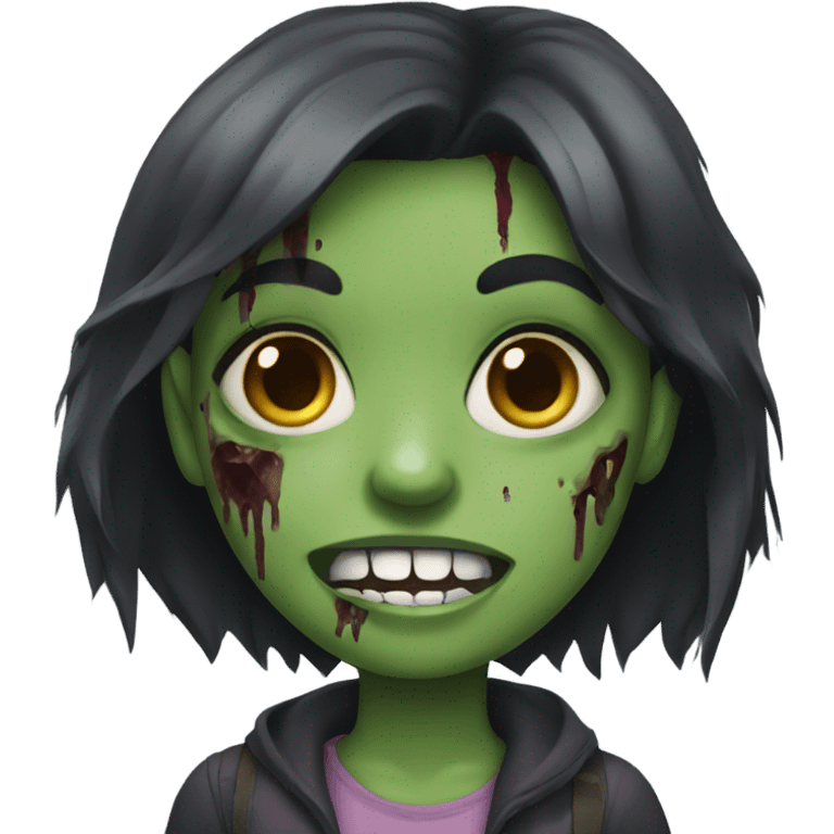 girl zombie with dark hair emoji