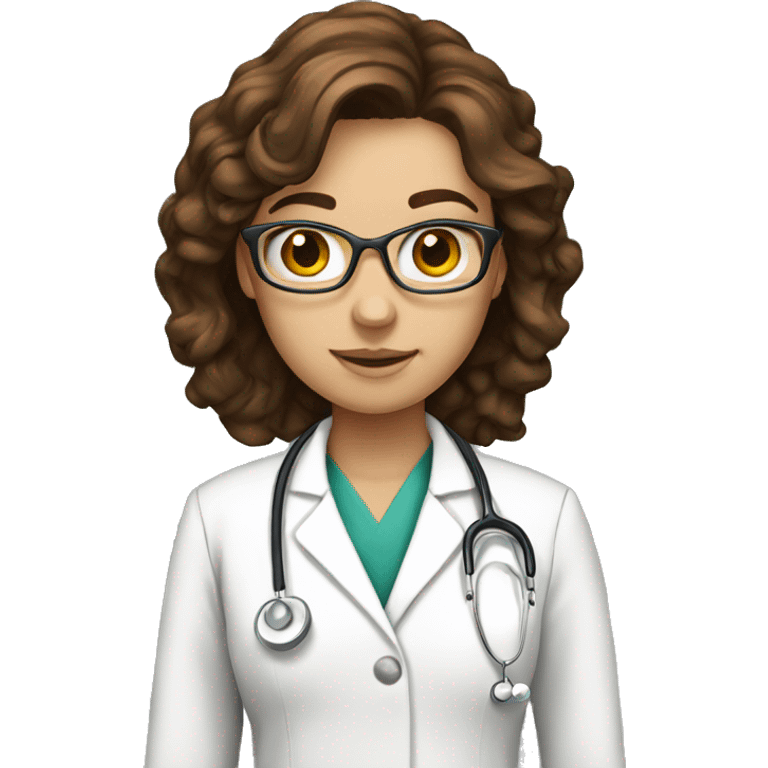 pretty brown haired medical student  emoji