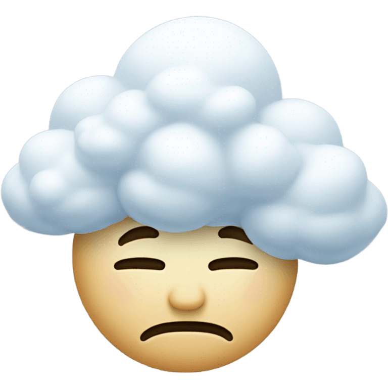 face with cloud on top representing thinking emoji