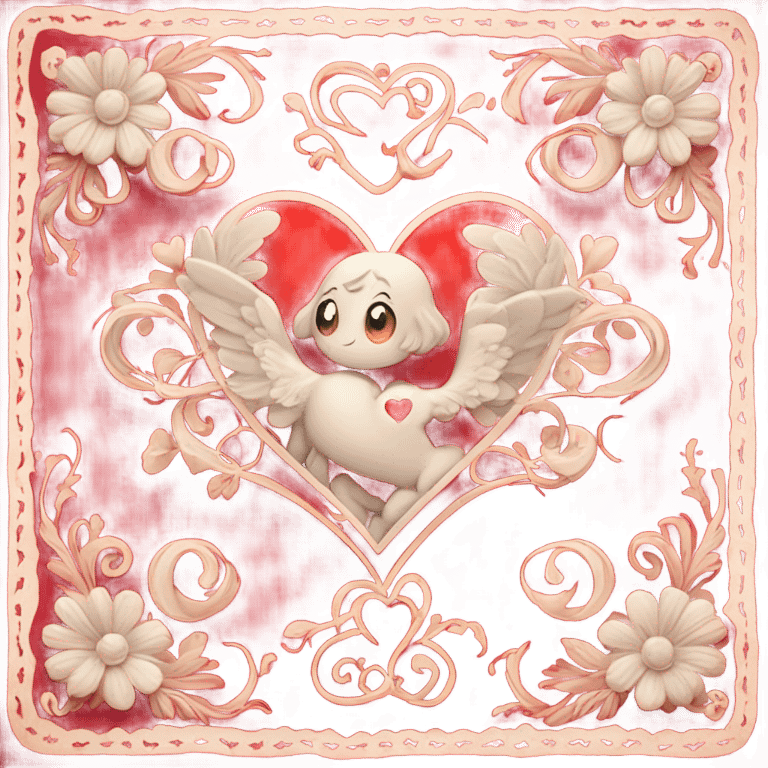 vintage valentine’s day card red emoji