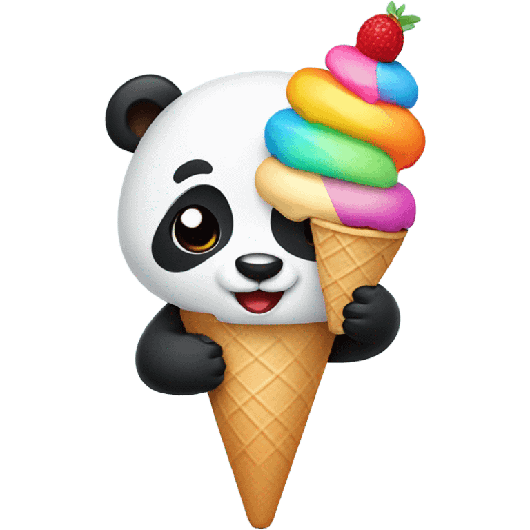 Panda eating ice cream emoji