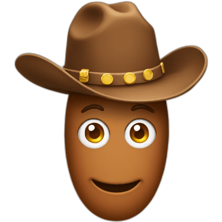 poop emoji wearing cowboy hat emoji