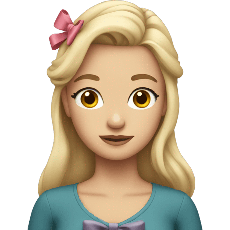  blonde Girl with a  bow emoji