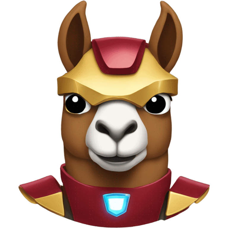 Llama dressed up as iron man emoji