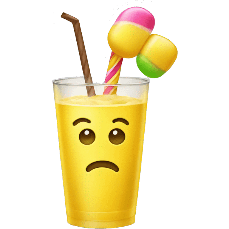 Yellow drink with candy  emoji