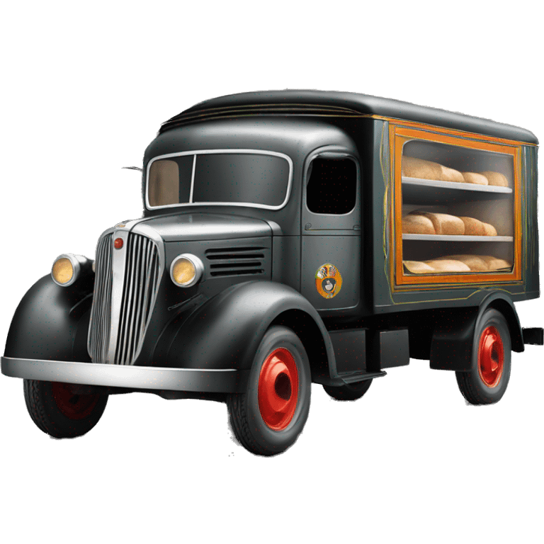 Art Deco Very long 1937 bread truck side view  emoji