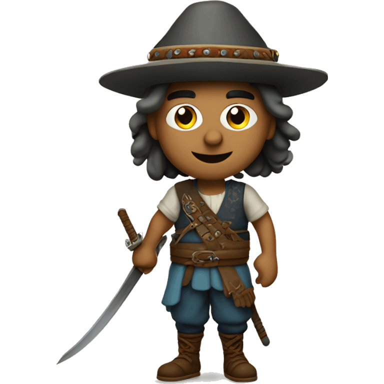 An emoji of a traditional Turkish 'efe' figure, typically depicted wearing a vest, baggy pants, and a hat, often holding a weapon or sword, representing courage and heroism in Turkish culture emoji