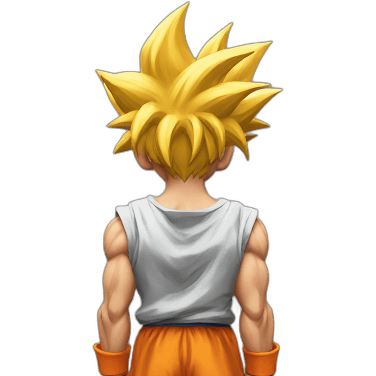 Goku pointed back view emoji