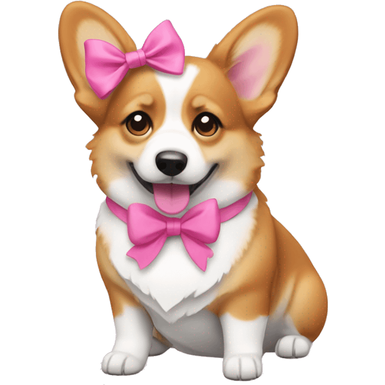 corgi with a pink bow emoji