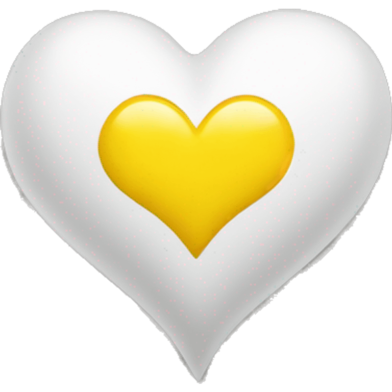 White and yellow heart emoji