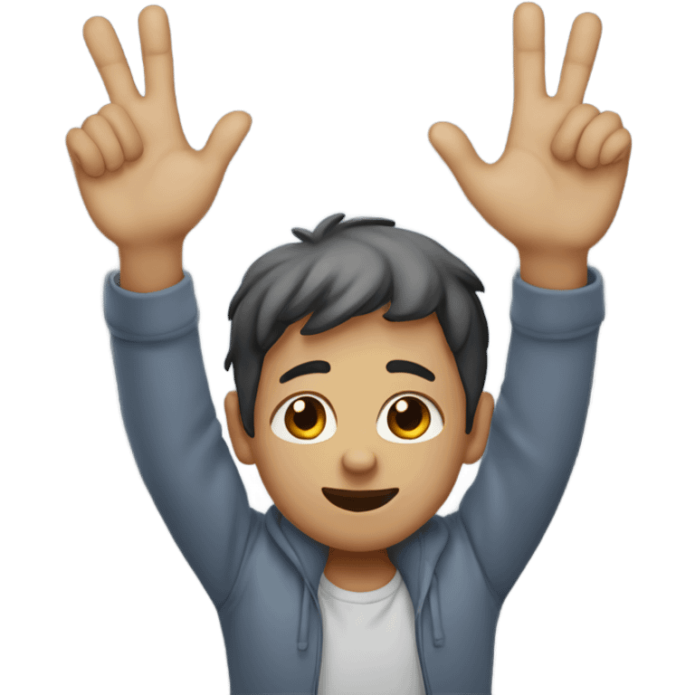 boy holding up 4 fingers emoji