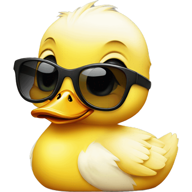 A baby duckling wearing sunglasses  emoji