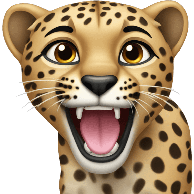 Cheeta with mouth open emoji