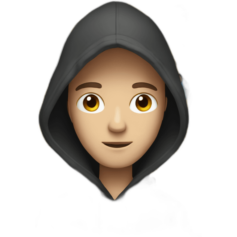 white man typing on apple computer wearing black hoodie emoji