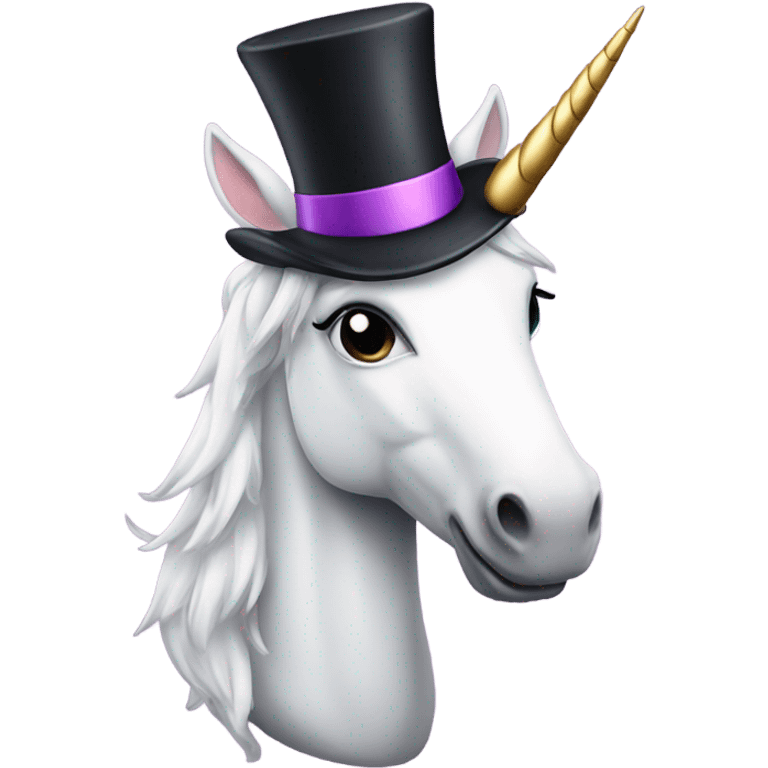 Unicorn with a top hat emoji