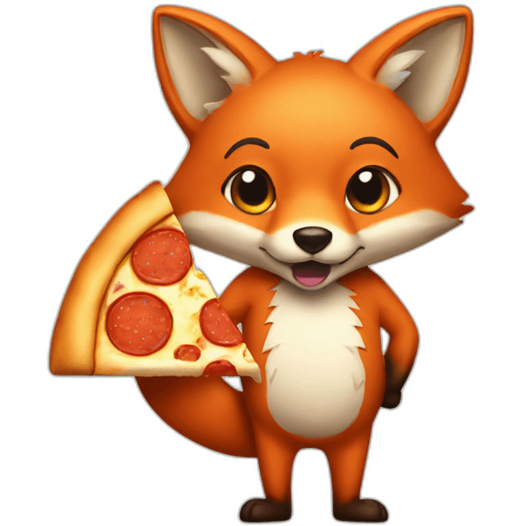 Fox with pizza emoji