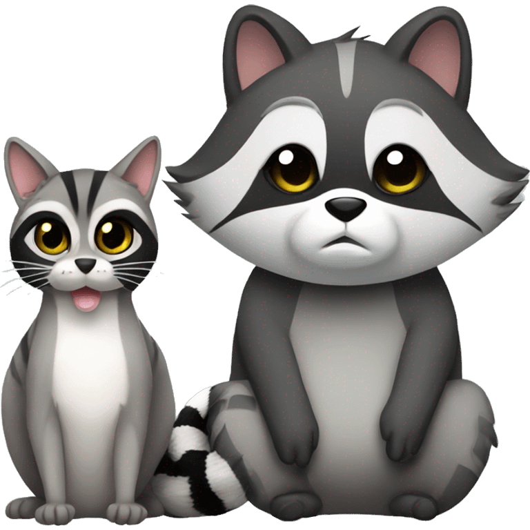 raccoon with a cat emoji