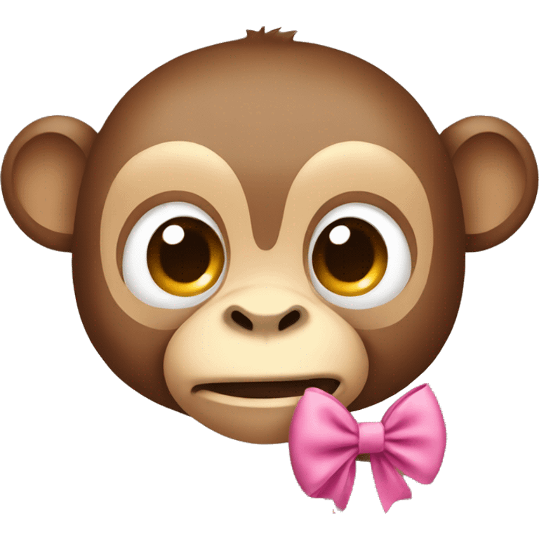 monkey with a cute bow emoji