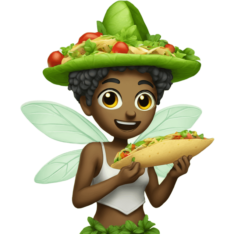 Weed fairy eating taco emoji