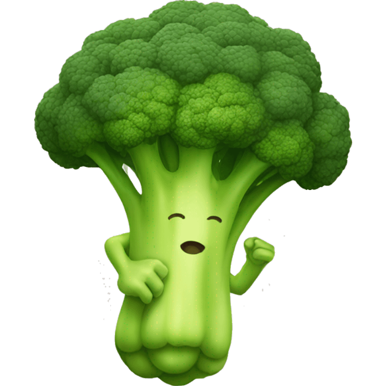 Broccoli cartoon running emoji