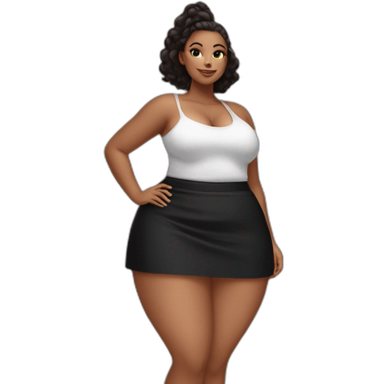 curvy-beauty-black-skirt view from below emoji