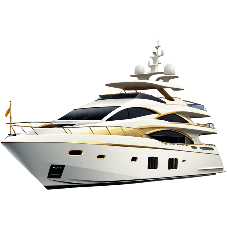 Luxury Yacht - Azimut 72 (Model Year: 2020) (Iconic colour: White with gold trim) emoji