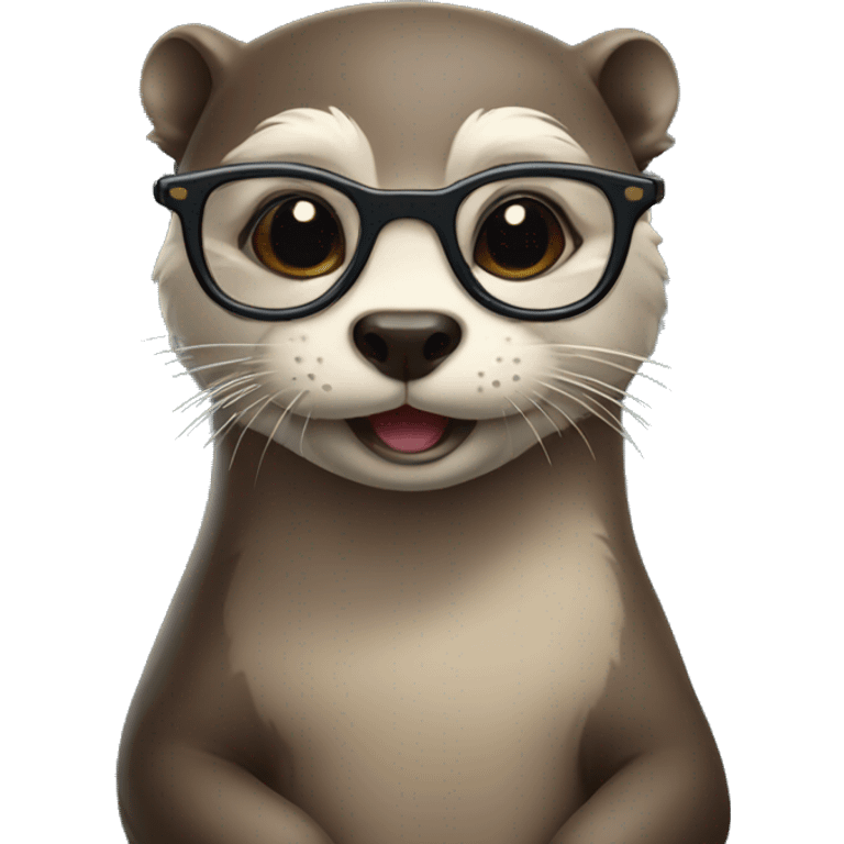 otter with glasses holding otter with glasses emoji