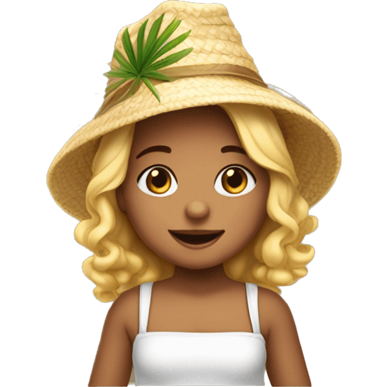 Bebê menina com chapéu de aniversário batendo palmas emoji