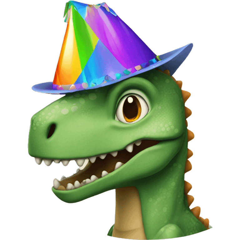 dinosaur with a party hat  emoji