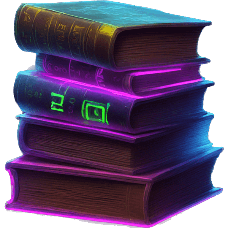 books cyberpunk neon emoji