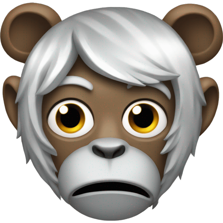 A monkey mad of tin foil emoji