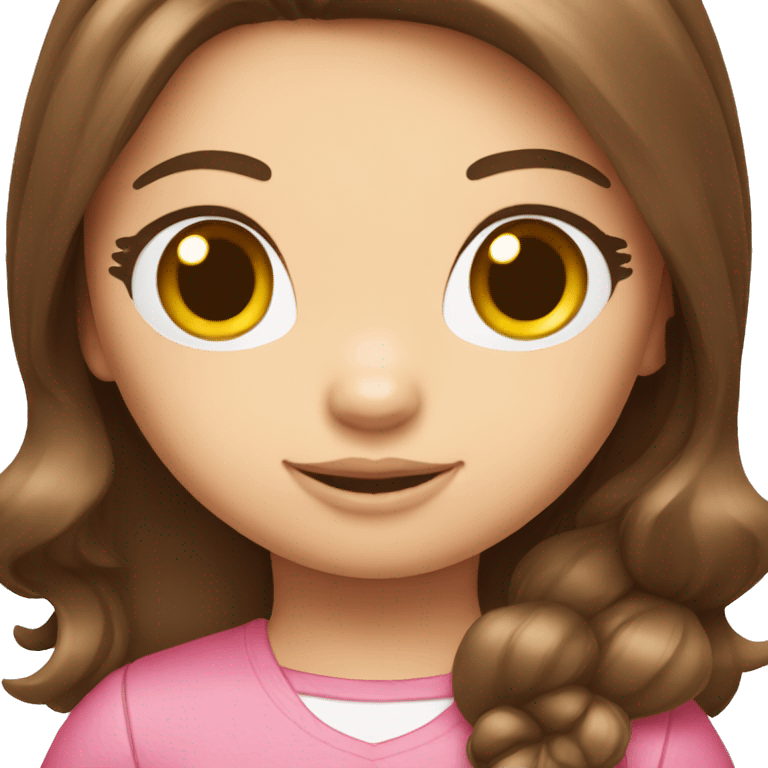 hello kitty girl with straight brown hair emoji