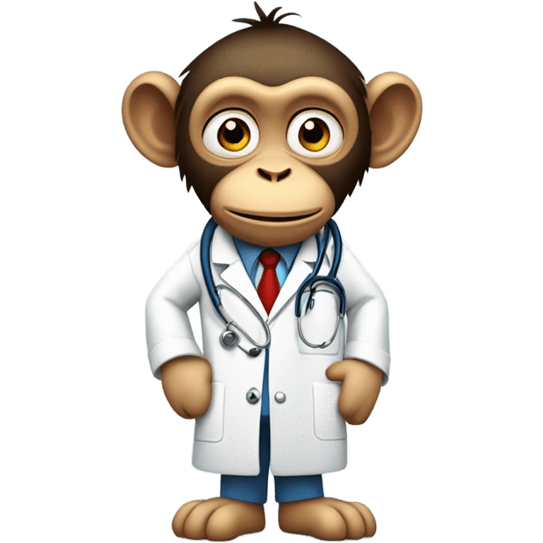 Funny doctor monkey stress emoji