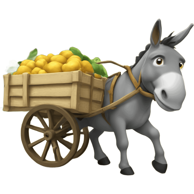 Donkey pulling a cart emoji