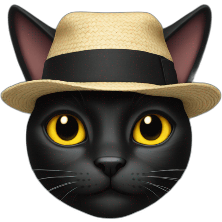 black cat in the beani hat emoji