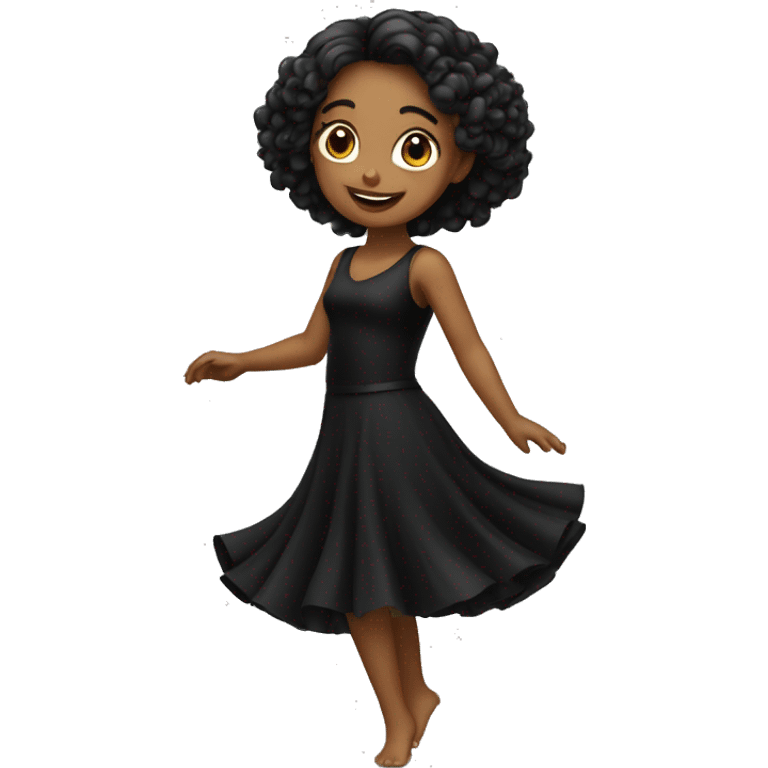 Dancing girl with black dress emoji