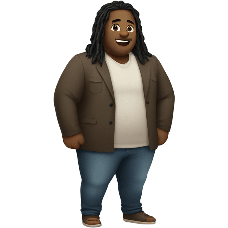 plus size fair skin man with locs full body emoji