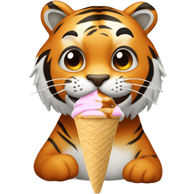 tiger eating ice cream  emoji