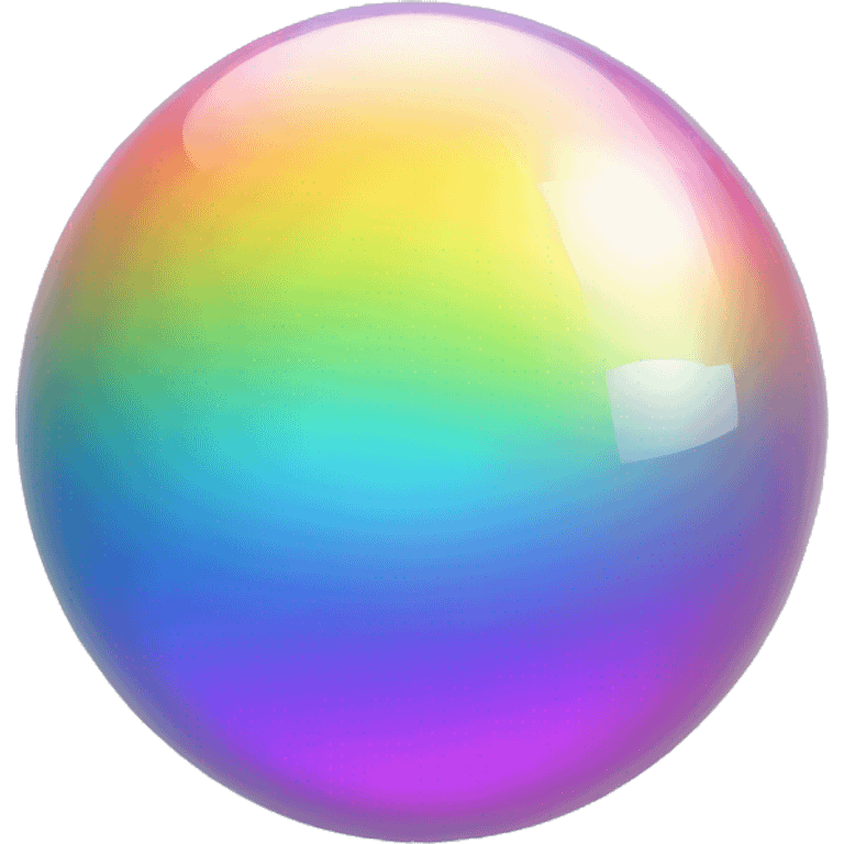 Sparkly iridescent rainbow-gradient glass orb sphere emoji