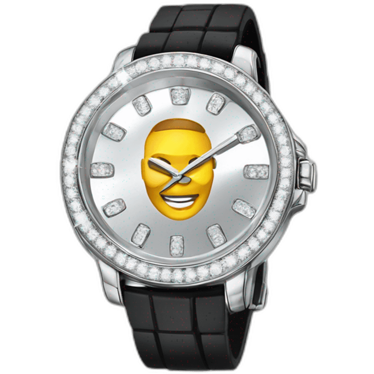 A shining diamond watch with 50 cent on it emoji