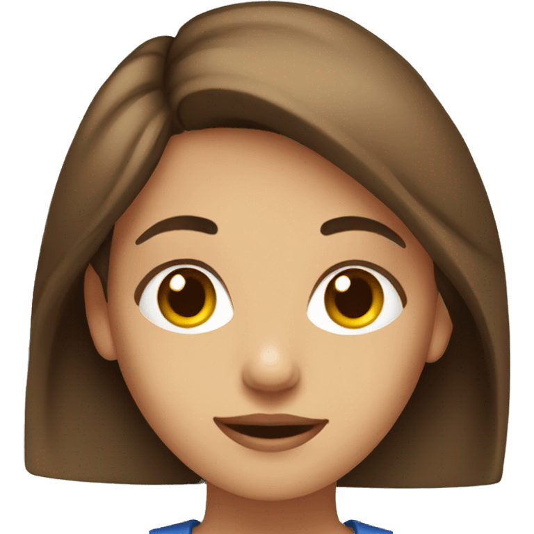 brown-haired girl indoors portrait emoji