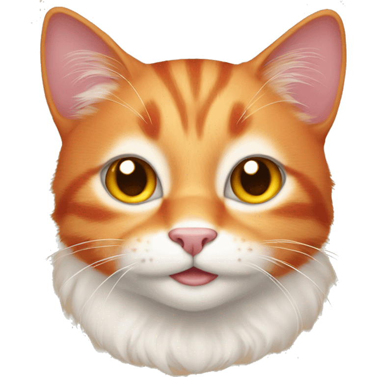 Smiling cute red cat with amber eyes emoji